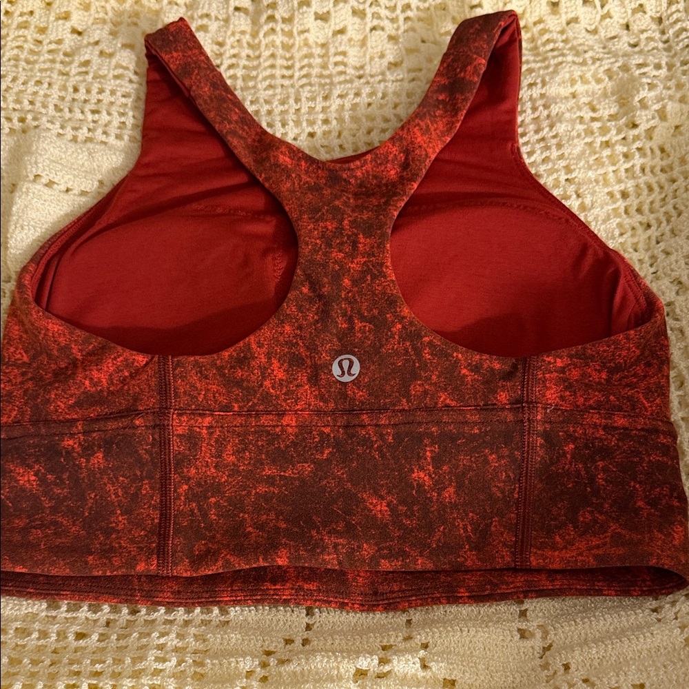 lululemon athletica Red Marble Racerback Sports Bra